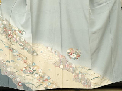 平和屋着物●訪問着 地紙吉祥花文 暈し染め 金彩 正絹 逸品 未使用 AABF5224cs