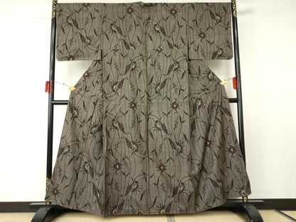 平和屋着物●本場大島紬 一元7マルキ 更紗花文 正絹 逸品 未使用 AABF5225cs