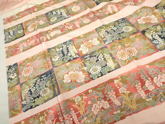 平和屋着物●豪華振袖 色紙草花文 暈し染め 金彩 ロング丈 正絹 逸品 AABF5226cs