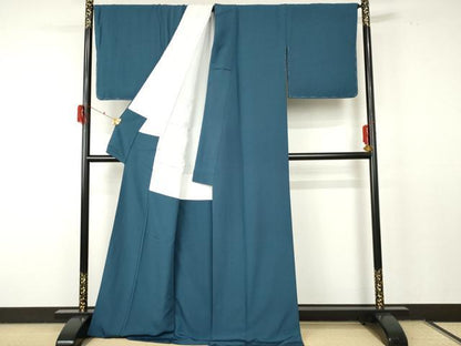 平和屋着物●上質な色無地 花浅葱色 正絹 逸品 未使用 AABF5229cs