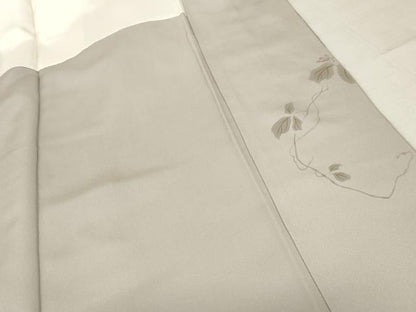 平和屋着物●訪問着 竹屋町刺繍 手描き 花蔦の葉文 金彩 正絹 逸品 AABF5230cs