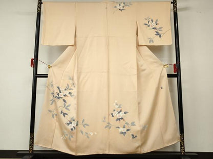 平和屋着物●訪問着 友禅 作家物 華 枝花文 正絹 逸品 AABF5237cs