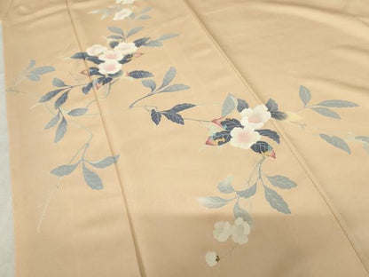 平和屋着物●訪問着 友禅 作家物 華 枝花文 正絹 逸品 AABF5237cs