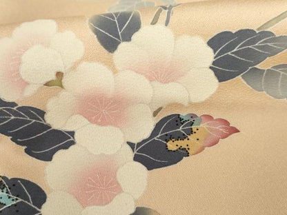 平和屋着物●訪問着 友禅 作家物 華 枝花文 正絹 逸品 AABF5237cs