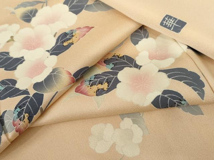 平和屋着物●訪問着 友禅 作家物 華 枝花文 正絹 逸品 AABF5237cs