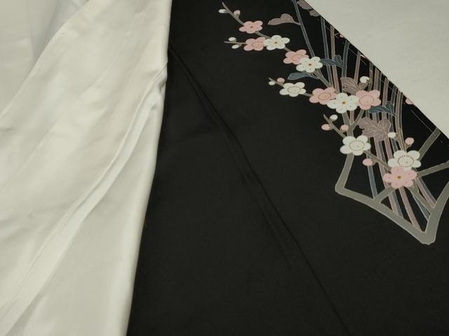 平和屋着物●豪華黒留袖 友禅 作家物 花松文 正絹 逸品 未使用 AABF5248cs