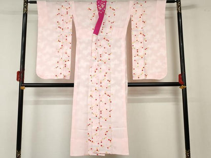平和屋着物∵女の子 十三参り 子供 長襦袢 無双仕立て 亀甲花文 逸品 未使用 AABF5250cs