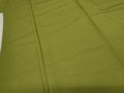 平和屋着物●上質な色無地 苔色 正絹 逸品 AABF5251cs