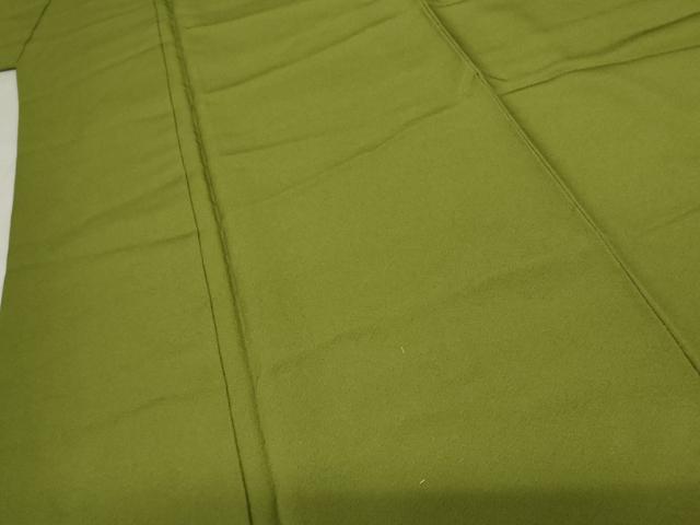 平和屋着物●上質な色無地 苔色 正絹 逸品 AABF5251cs