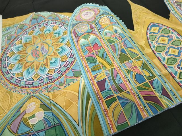 平和屋着物●豪華黒留袖 作家物 ろうけつ染め 洋花文 金彩 正絹 逸品 AABF5252cs