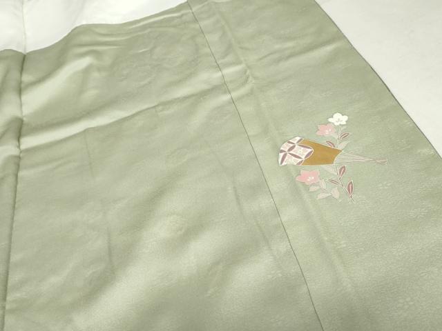 平和屋着物●訪問着 中国三大刺繍 相良刺繍 扇面花丸文 暈し染め 金糸 金彩 正絹 逸品 未使用 AABF5253cs