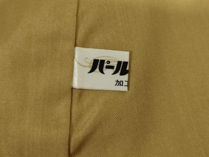 平和屋着物●上質な紬 作家物 道人 手描き 更紗花文 金彩 正絹 逸品 AABF5254cs