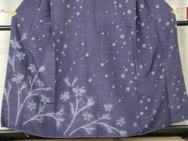 平和屋着物●訪問着 紬地 絞り 舞蝶文 正絹 逸品 未使用 AABF5258cs