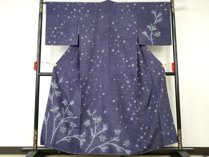 平和屋着物●訪問着 紬地 絞り 舞蝶文 正絹 逸品 未使用 AABF5258cs