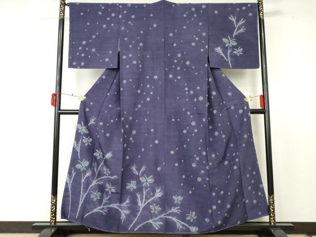 平和屋着物●訪問着 紬地 絞り 舞蝶文 正絹 逸品 未使用 AABF5258cs