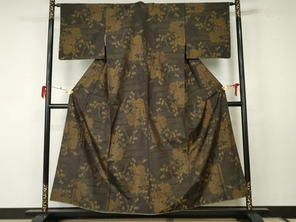 平和屋着物●本場大島紬 エ霞枝花文 正絹 逸品 未使用 AABF5260cs