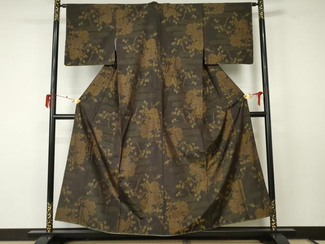 平和屋着物●本場大島紬 エ霞枝花文 正絹 逸品 未使用 AABF5260cs