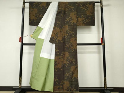 平和屋着物●本場大島紬 エ霞枝花文 正絹 逸品 未使用 AABF5260cs