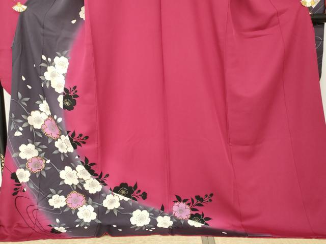 平和屋着物●豪華振袖 駒刺繍 流水花文 暈し染め 金彩 ロング丈 正絹 逸品 AABF5263cs