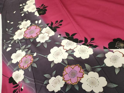 平和屋着物●豪華振袖 駒刺繍 流水花文 暈し染め 金彩 ロング丈 正絹 逸品 AABF5263cs