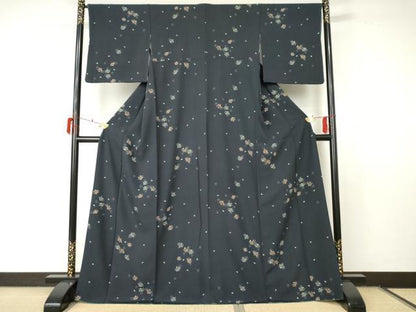 平和屋着物●上質な小紋 手描き 松 正絹 逸品 AABF5264cs