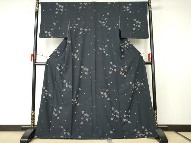 平和屋着物●上質な小紋 手描き 松 正絹 逸品 AABF5264cs