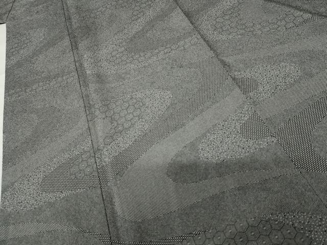 平和屋着物●伝統工芸師 服部光擴 江戸小紋 流水吉祥文 黒地 正絹 逸品 AABF5265cs