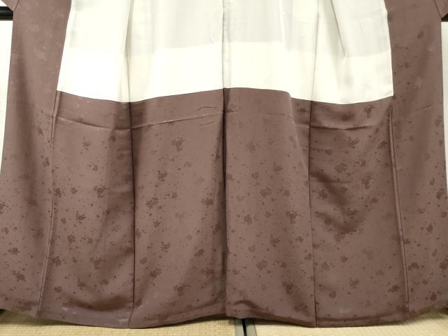 平和屋着物●上質な色無地 葡萄鼠色 正絹 逸品 AABF5269cs