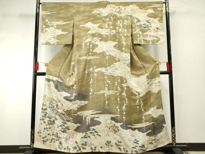 平和屋着物●訪問着 御所車風景文 暈し染め 金銀彩 正絹 逸品 AABF5270cs