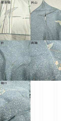 平和屋着物●訪問着 友禅 鴛鴦枝花文 暈し染め 金銀彩 正絹 逸品 AABF5275cs