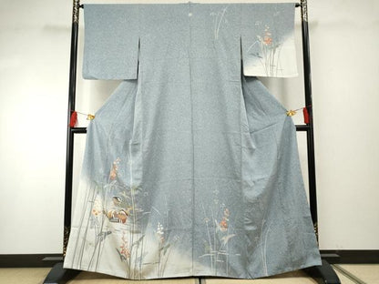 平和屋着物●訪問着 友禅 鴛鴦枝花文 暈し染め 金銀彩 正絹 逸品 AABF5275cs