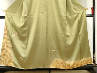 平和屋着物●金彩友禅作家 金彩の魔術師 堀省平 金煌織 訪問着 刺繍 鳳凰花丸文 暈し染め 金糸 金銀彩 本金使用 正絹 逸品 AABF5276cs