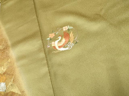 平和屋着物●金彩友禅作家 金彩の魔術師 堀省平 金煌織 訪問着 刺繍 鳳凰花丸文 暈し染め 金糸 金銀彩 本金使用 正絹 逸品 AABF5276cs