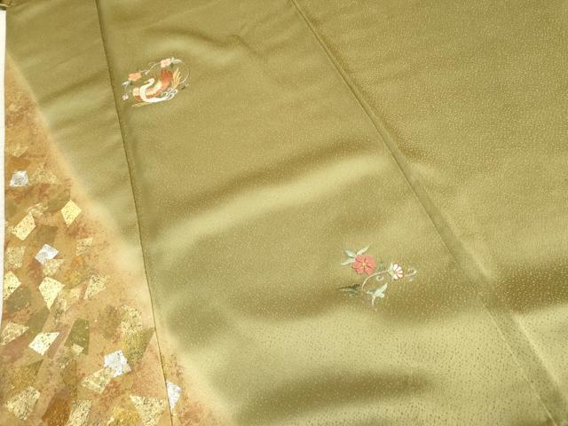 平和屋着物●金彩友禅作家 金彩の魔術師 堀省平 金煌織 訪問着 刺繍 鳳凰花丸文 暈し染め 金糸 金銀彩 本金使用 正絹 逸品 AABF5276cs