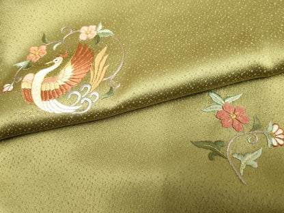 平和屋着物●金彩友禅作家 金彩の魔術師 堀省平 金煌織 訪問着 刺繍 鳳凰花丸文 暈し染め 金糸 金銀彩 本金使用 正絹 逸品 AABF5276cs