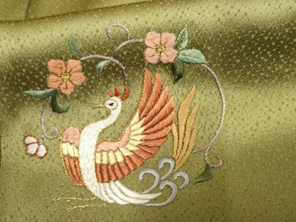 平和屋着物●金彩友禅作家 金彩の魔術師 堀省平 金煌織 訪問着 刺繍 鳳凰花丸文 暈し染め 金糸 金銀彩 本金使用 正絹 逸品 AABF5276cs