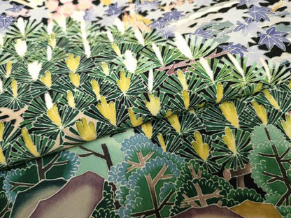 平和屋着物●本加賀友禅作家 東藤岳 黒留袖 梅松風景花文 正絹 逸品 AABF5280cs