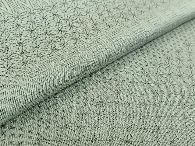 平和屋着物▽お召 単衣 作家物 横段吉祥文 正絹 逸品 AABF5285jh