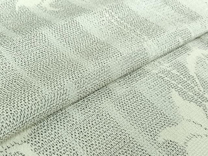 平和屋着物▽本塩沢 単衣 草花文 反端付き 正絹 逸品 AABF5286jh