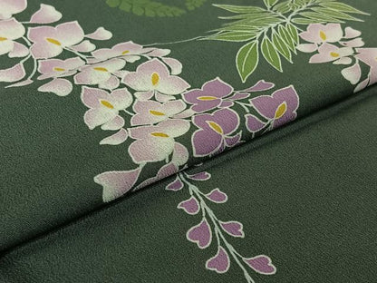 平和屋着物▽訪問着 単衣 藤文 洗える着物 AABF5291jh
