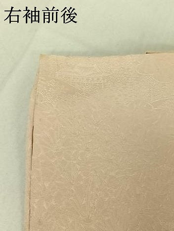 平和屋着物▽上質な色無地　単衣　風景花地紋　灰桜色　正絹　逸品　AABF5293jh