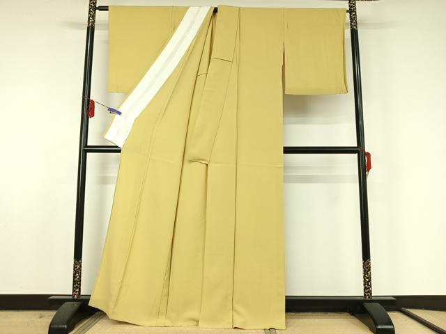 平和屋着物▽上質な色無地 単衣 砥粉色 正絹 逸品 AABF5294jh