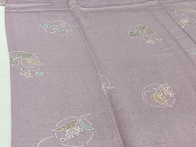 平和屋着物▽上質な小紋　単衣　花丸文　ろうけつ染め　鬼しぼ縮緬　正絹　逸品　AABF5295jh
