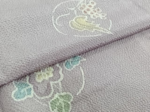 平和屋着物▽上質な小紋　単衣　花丸文　ろうけつ染め　鬼しぼ縮緬　正絹　逸品　AABF5295jh
