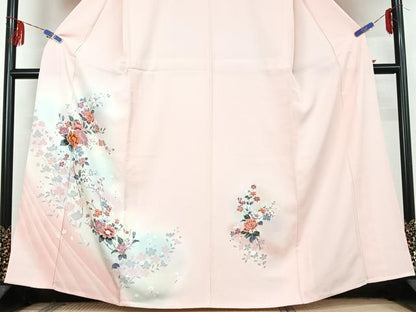 平和屋着物▽訪問着 単衣 枝花文 暈し染め 正絹 逸品 AABF5300jh
