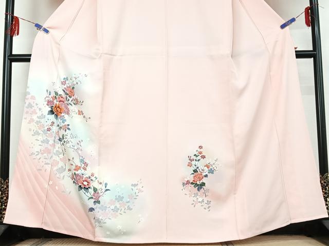 平和屋着物▽訪問着 単衣 枝花文 暈し染め 正絹 逸品 AABF5300jh