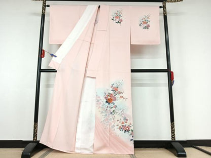 平和屋着物▽訪問着 単衣 枝花文 暈し染め 正絹 逸品 AABF5300jh