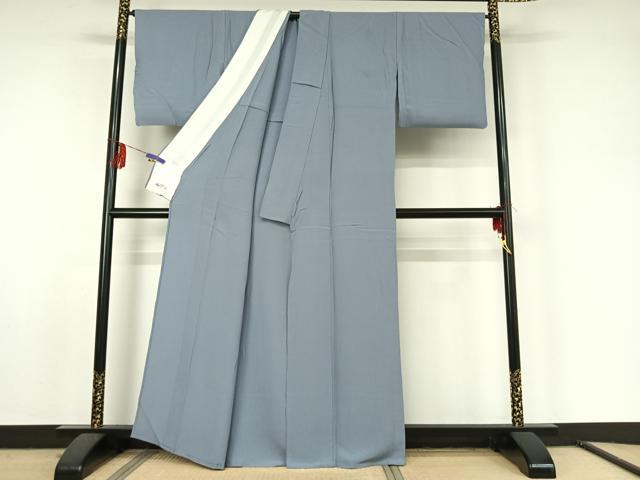 平和屋着物▽上質な色無地 単衣 勿忘草色 やまと誂製 正絹 逸品 AABF5301jh