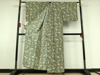 平和屋着物▽小紋 単衣 辻が花 洗える着物 AABF5313jh
