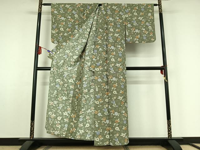 平和屋着物▽小紋 単衣 辻が花 洗える着物 AABF5313jh